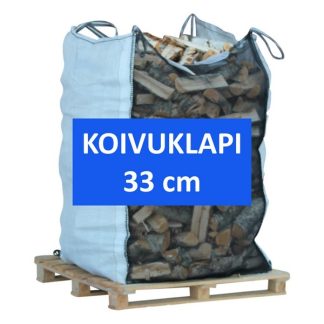 klapisäkillinen (1.5 m3) kuivaa koivuklapia, pituus 33 cm
