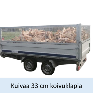 kaksi klapisäkillistä klapikärryssä = 3 irto-m3 polttopuuta