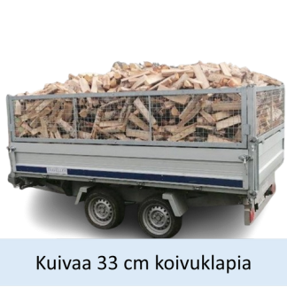 neljä klapisäkillistä klapikärryssä = 6 irto-m3 polttopuuta