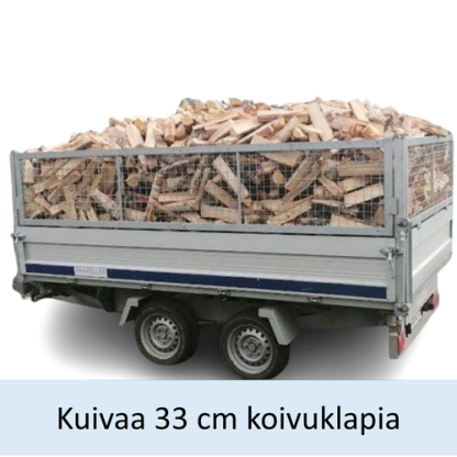 neljä klapisäkillistä klapikärryssä = 6 irto-m3 polttopuuta